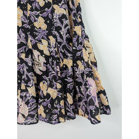 Free People Womens 8 End of the Island Godet Purple Floral High Waist Mini Skirt - Picture 6 of 12